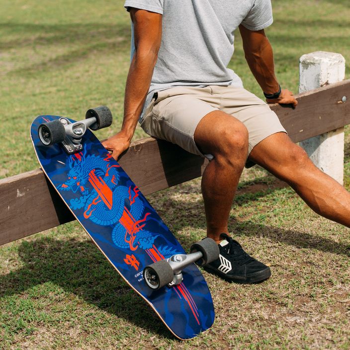 Surfskate skateboard Carver C7 Raw 34" Kai Dragon 2022 Completo blu e rosso C1013011143 11