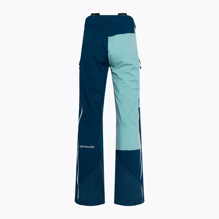 Pantaloni da sci da donna ORTOVOX 3L Ortler blu petrolio 2