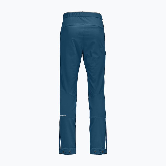 Pantaloni softshell da uomo ORTOVOX Col Becchei blu petrolio 7