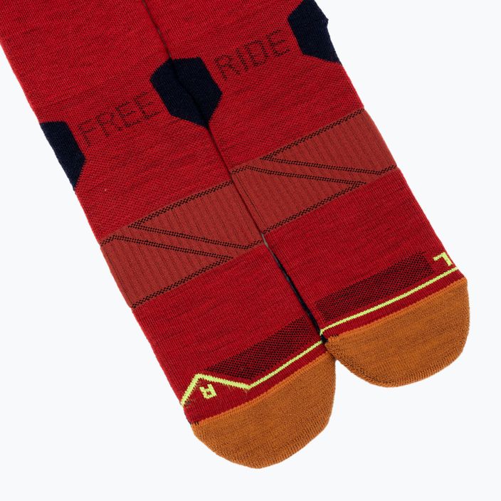 Calzini da sci da uomo ORTOVOX Freeride Long Socks Cozy cengia rossa 4