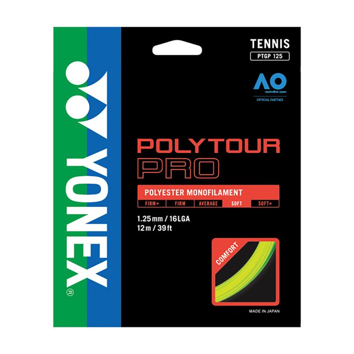 Corda da tennis YONEX Poly Tour Pro Set 12 m giallo 2