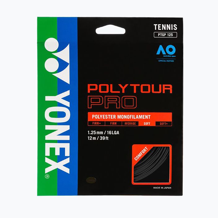 Corda da tennis YONEX Poly Tour Pro 125 Set 12 m Grafite