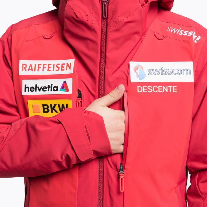 Giacca da sci da uomo Descente Swiss National Team Replica rosso scuro 9