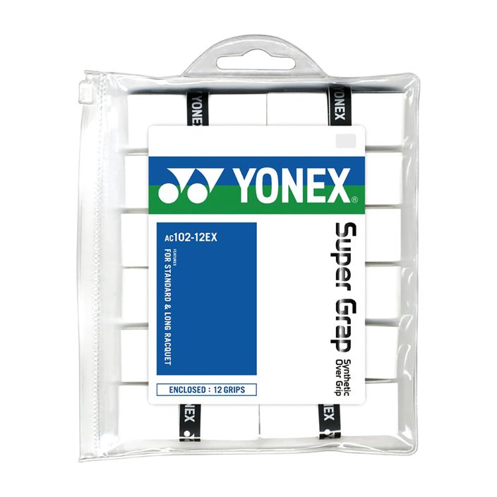 Fasce per racchette da badminton YONEX AC 102-12 12 pezzi bianco. 2
