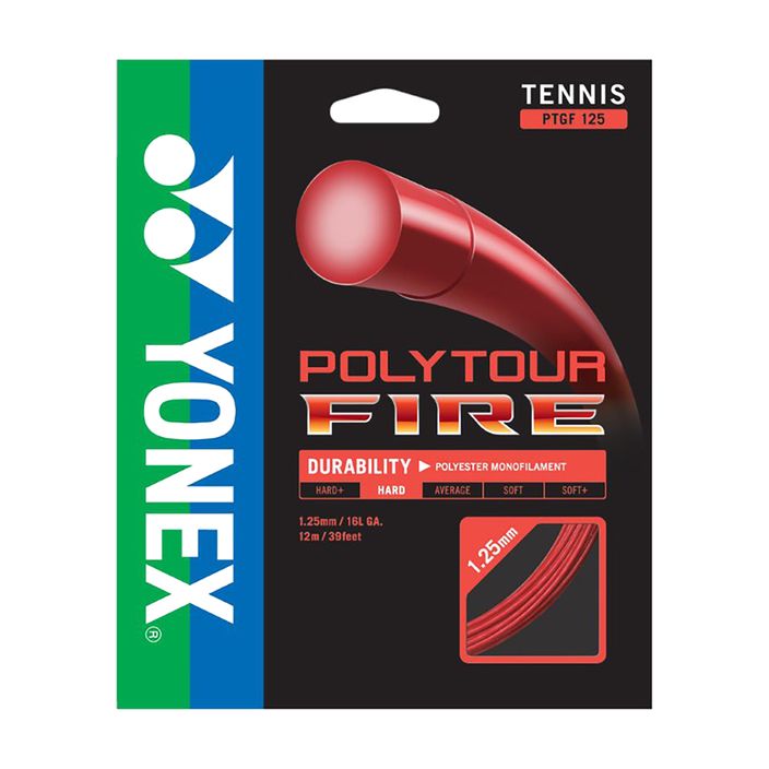 Corda da tennis YONEX Poly Tour Fire Set 12 m rosso 2