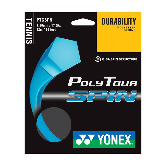 Corda da tennis YONEX Poly Tour SPIN Set 12 m blu cobalto 2