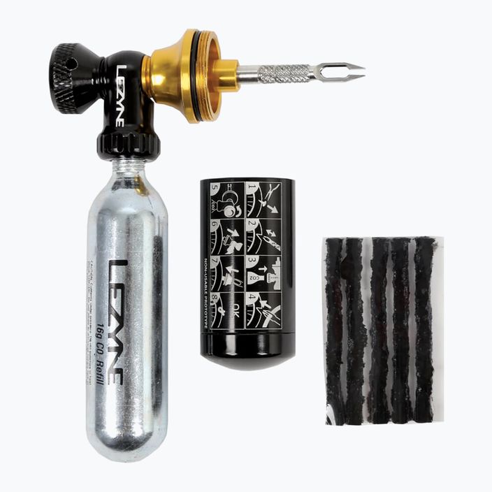 Kit di riparazione per pneumatici tubeless Lezyne Tubeless Co2 Blaster nero/oro 2