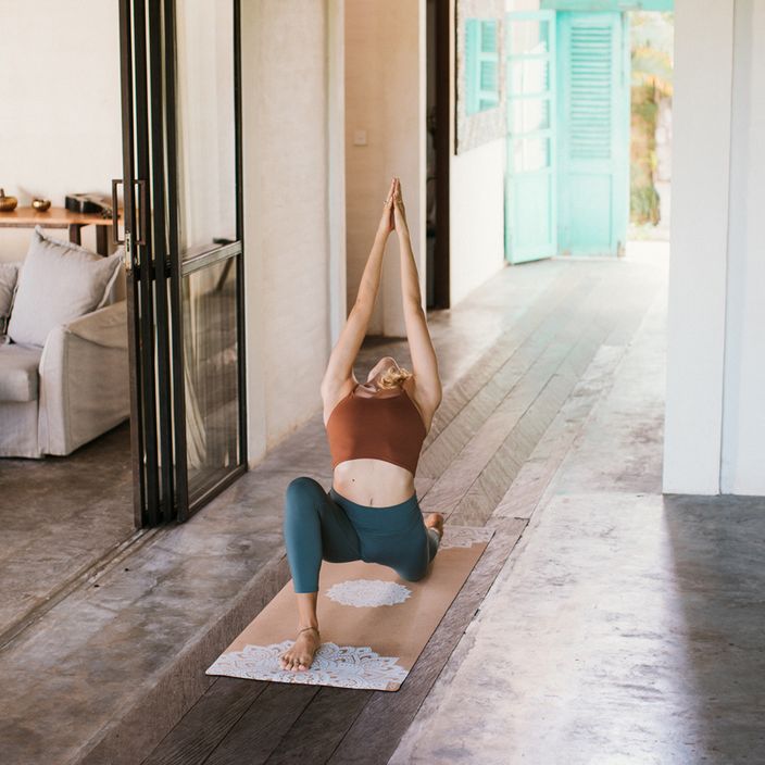 Yoga Design Lab Sughero 5,5 mm mandala bianco tappetino yoga 8