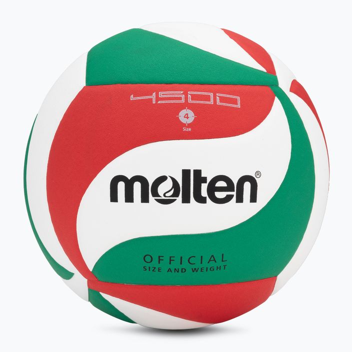 Pallavolo Molten V4M4500-4 bianco/verde/rosso misura 4