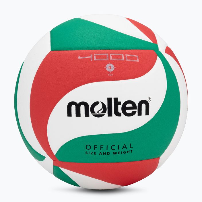 Pallavolo Molten V4M4000-4 bianco/verde/rosso misura 4