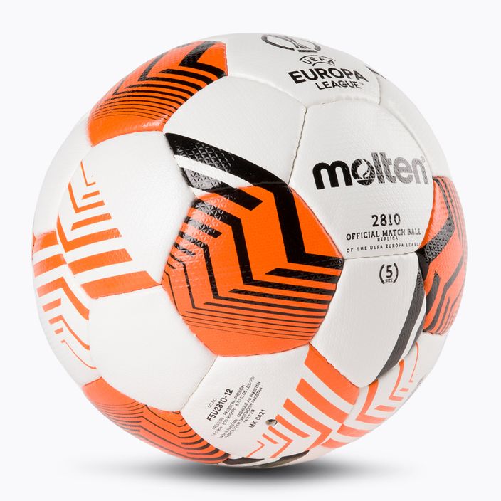 Calcio Molten F5U2810-12 Europa League 2021/22 bianco/arancio misura 5 2