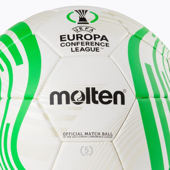 Molten F5C5000 ufficiale UEFA Conference League 2021/22 calcio bianco/verde taglia 5 3