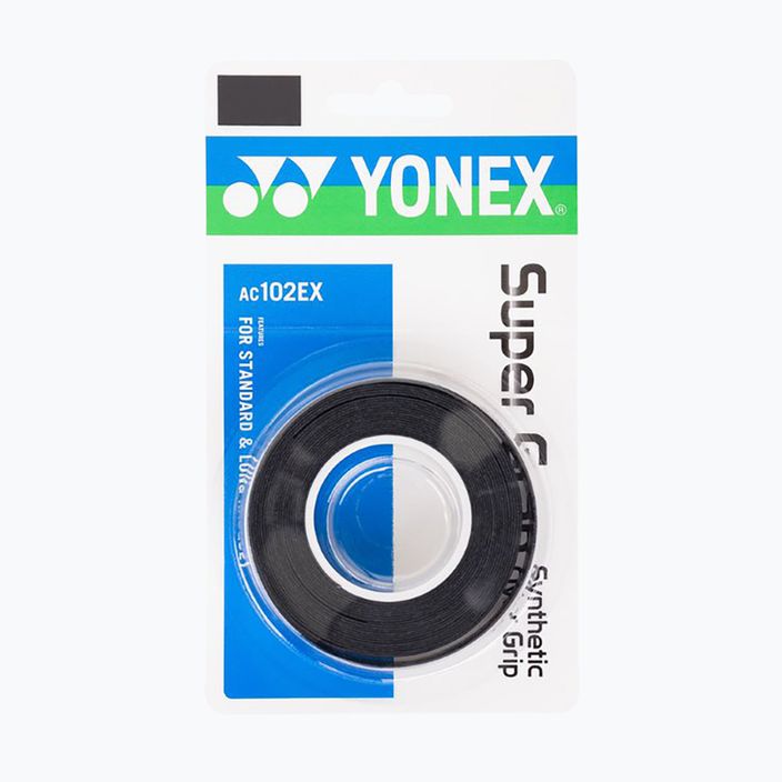 Fasce per racchette da badminton YONEX AC 102 EX 3 pz. nero