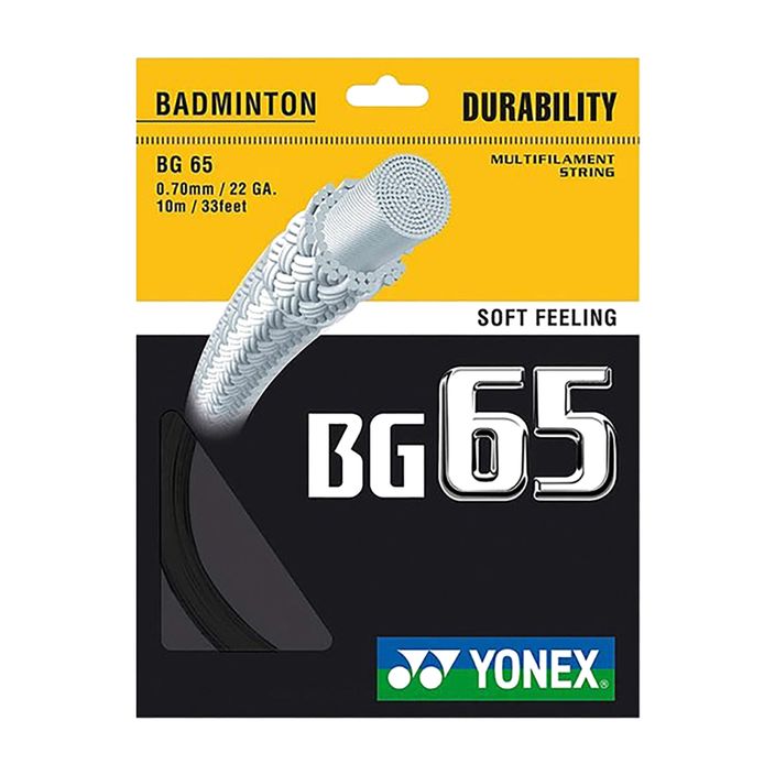 Corda da badminton YONEX BG 65 Set 10 m nero 2