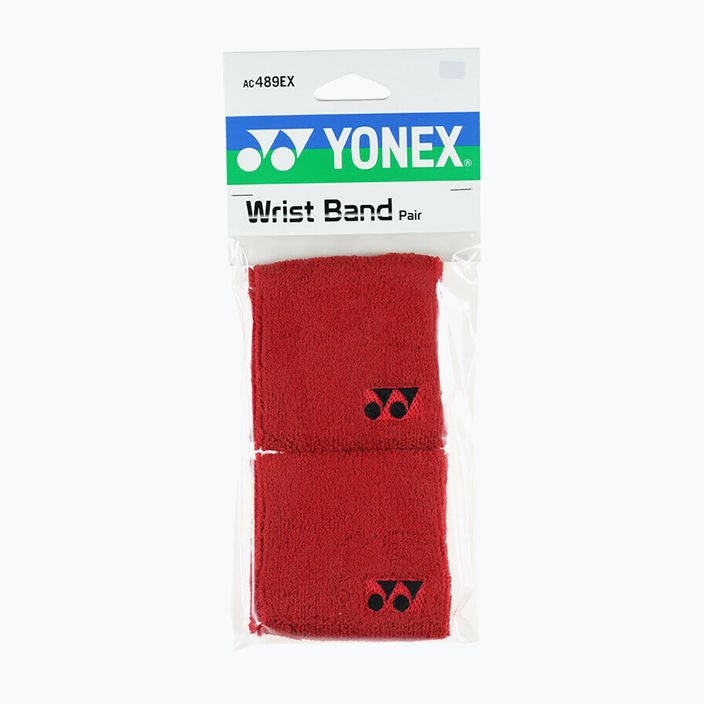 YONEX AC 489 2 pezzi di guanti da polso rossi 3