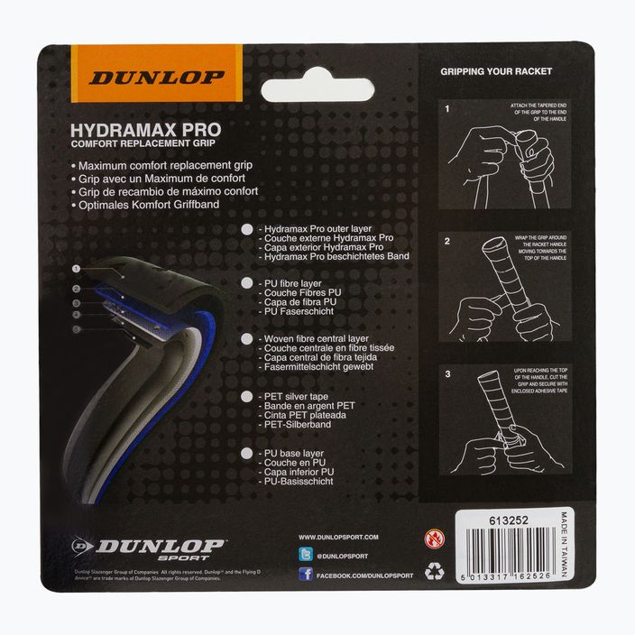 Dunlop Hydramax Pro fasce per racchette da squash 2 pezzi nero 613252 2