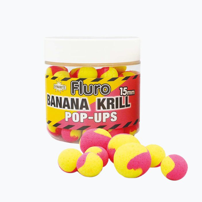Dynamite Baits Fluoro Pop Up 2 Tone Krill & Banana Yellow-Red Carp Float Balls ADY040605