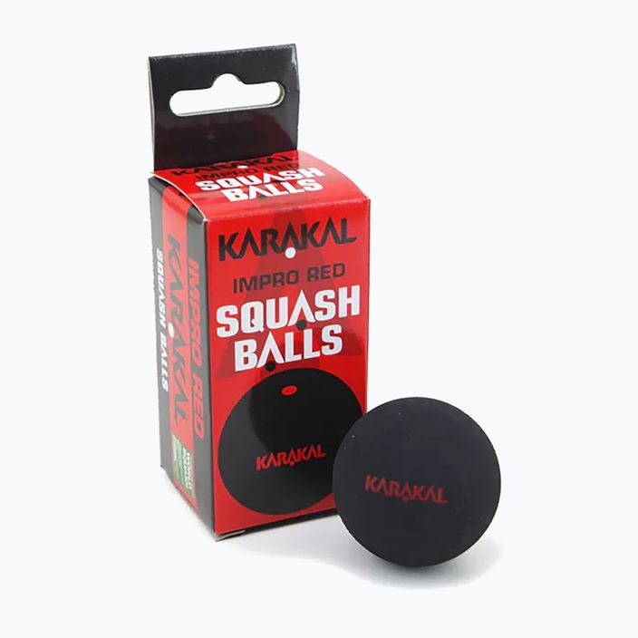 Karakal Impro Red Dot palle da squash 12 pezzi nero.