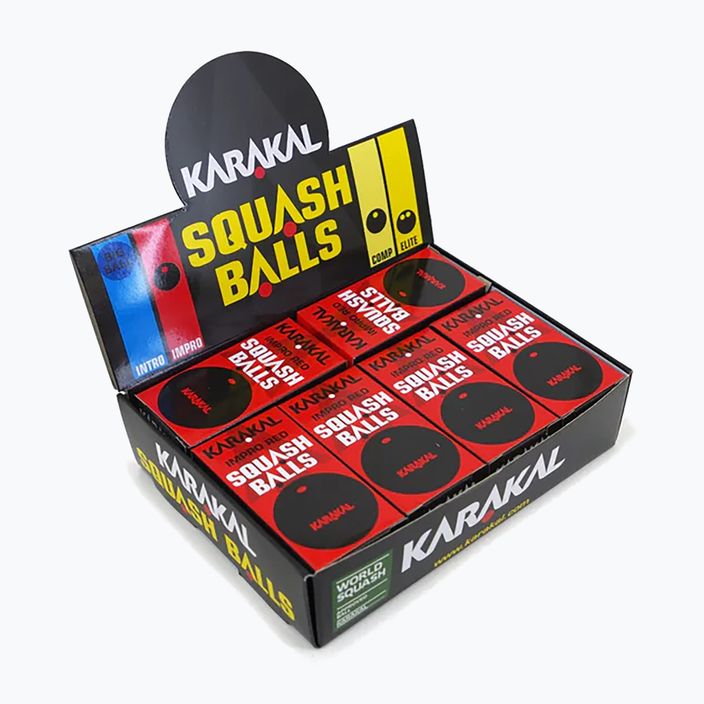 Karakal Impro Red Dot palle da squash 12 pezzi nero. 3