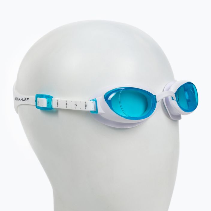 Speedo Aquapure Occhiali da nuoto femminili bianco/blu 2