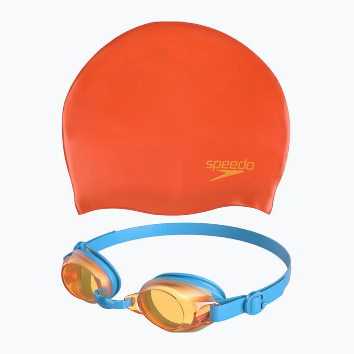 Speedo Jet V2 Kit nuoto per bambini Cuffia + Occhiali assortiti arancio/rosa fluo 8