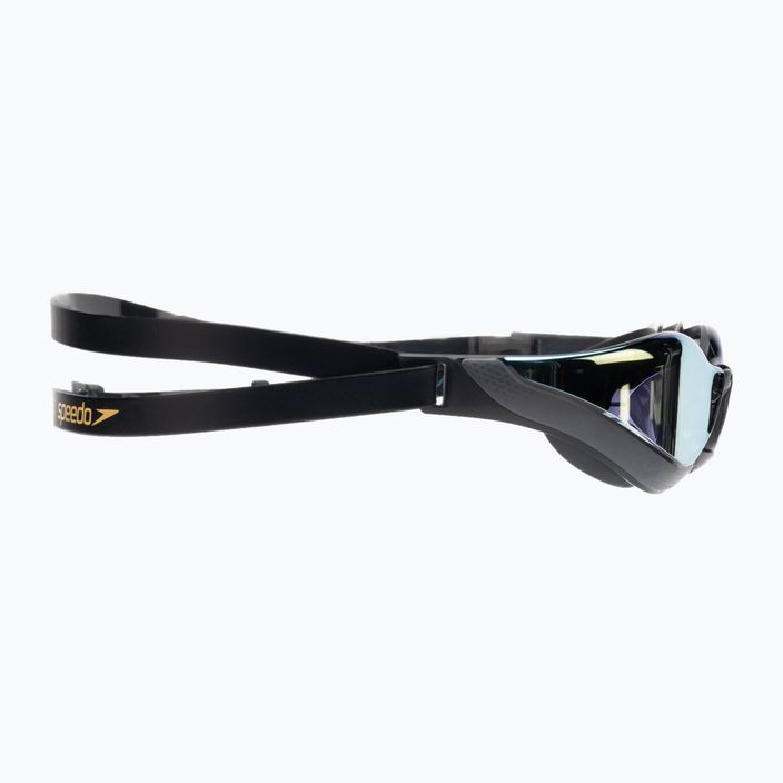 Occhialini da nuoto Speedo Fastskin Pure Focus Mirror nero/grigio freddo/oro mare 3