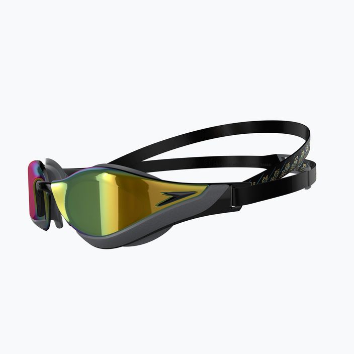 Occhialini da nuoto Speedo Fastskin Pure Focus Mirror nero/grigio freddo/oro mare 7