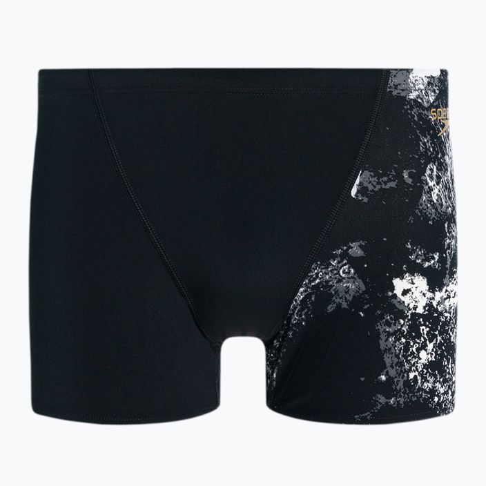 Pantaloncini da bagno Speedo Allover V-Cut da uomo, nero/grigio