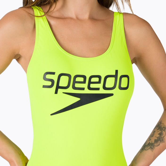 Costume intero donna Speedo Logo Deep U-Back giallo/nero 4