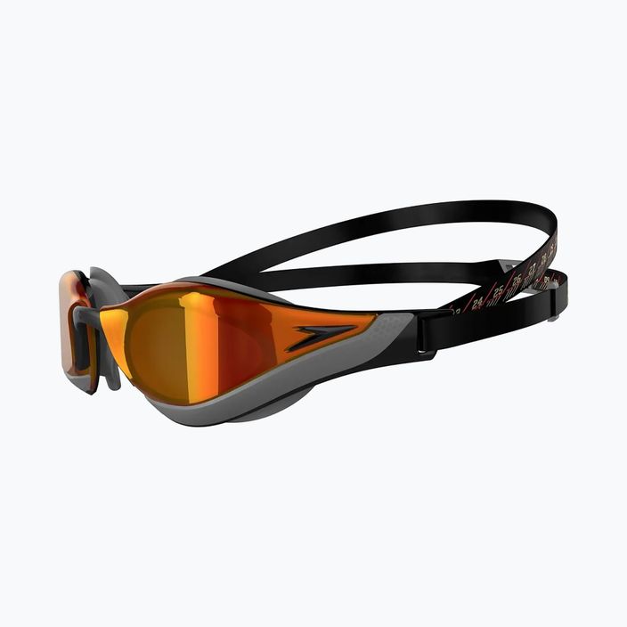 Occhialini da nuoto Speedo Fastskin Pure Focus Mirror nero/grigio freddo/oro fuoco 7