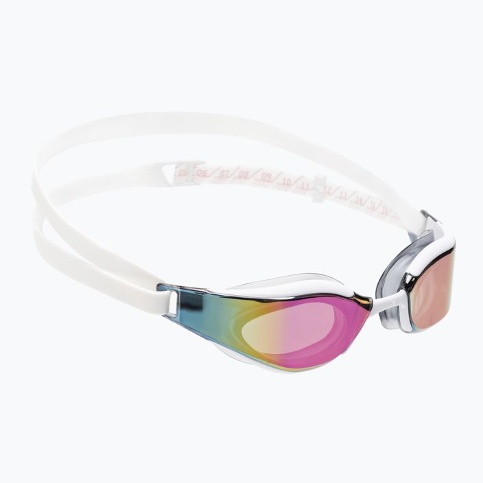 Occhiali da nuoto Speedo Fastskin Hyper Elite Mirror bianco/grigio ossido/oro rosa