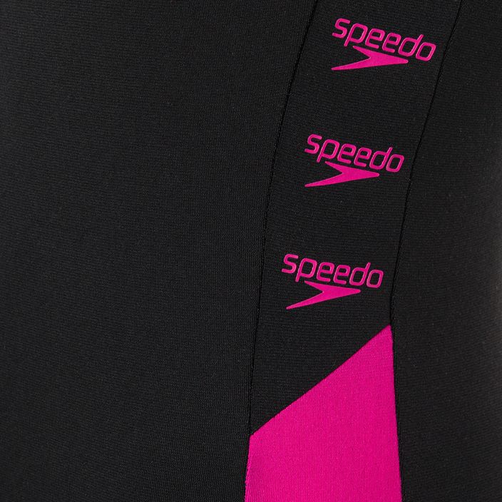 Speedo Boom Logo Splice Muscleback nero/rosa - costume intero da donna 3