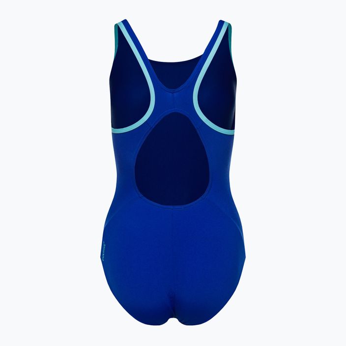 Speedo Boom Logo Splice Muscleback blu/blu costume intero da donna 2