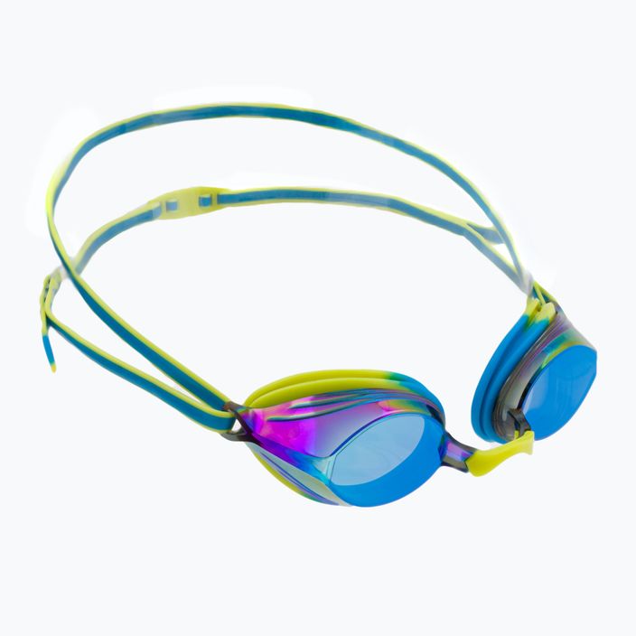 Occhialini da nuoto Speedo Vengeance Mirror per bambini blu piscina/limone atomico/blu oceano