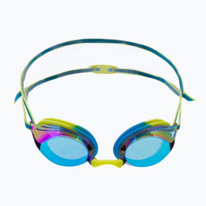 Occhialini da nuoto Speedo Vengeance Mirror per bambini blu piscina/limone atomico/blu oceano 2