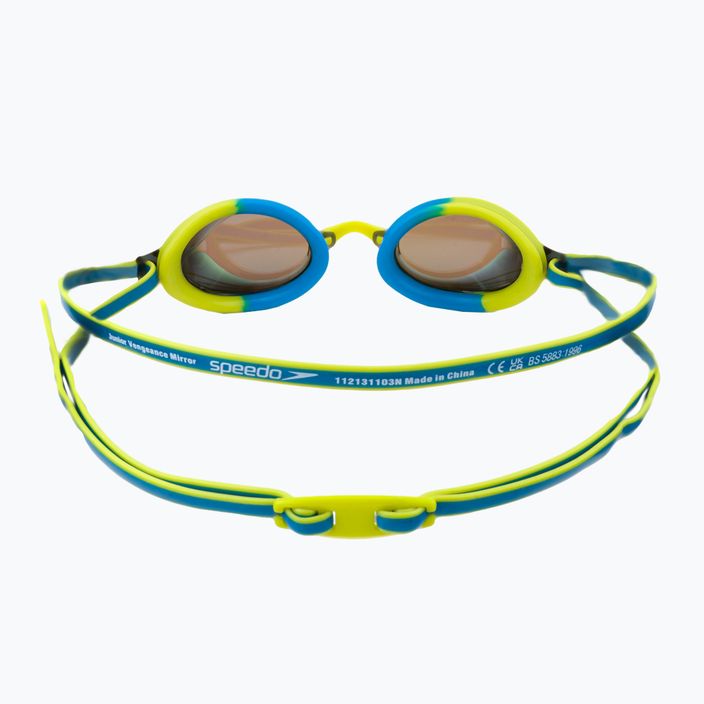 Occhialini da nuoto Speedo Vengeance Mirror per bambini blu piscina/limone atomico/blu oceano 4