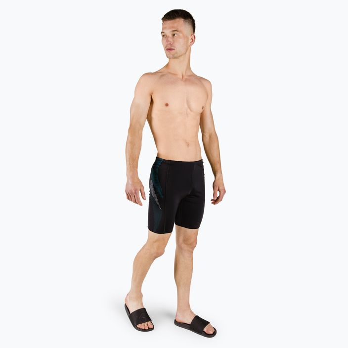 Pantaloncini da bagno Speedo Tech Panel da uomo, nero/piscina/antracite USA 2