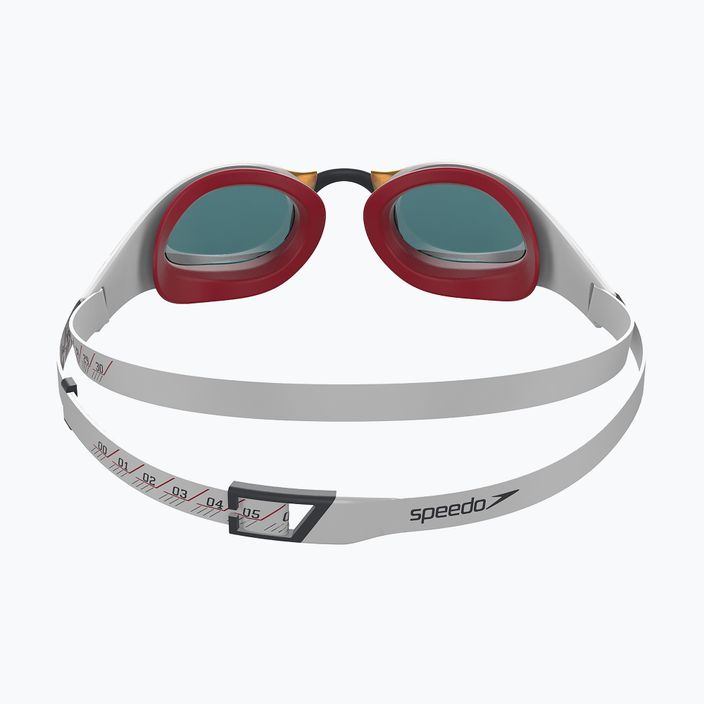 Occhialini da nuoto Speedo Fastskin Pure Focus Mirror bianco/rosso fenice/antracite USA 8