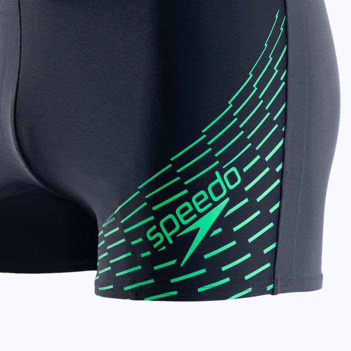 Pantaloncini da bagno Speedo Medley Logo da uomo, colore blu/verde finto 3