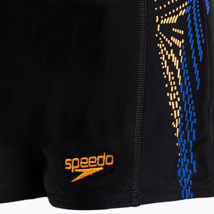 Speedo Plastisol Placement, costume da bagno per bambini nero/papaya punch/blu flame 3