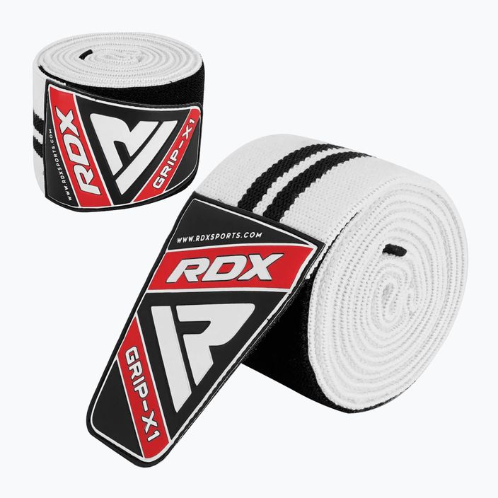 RDX Fascia elastica per ginocchio a compressione bianca 3