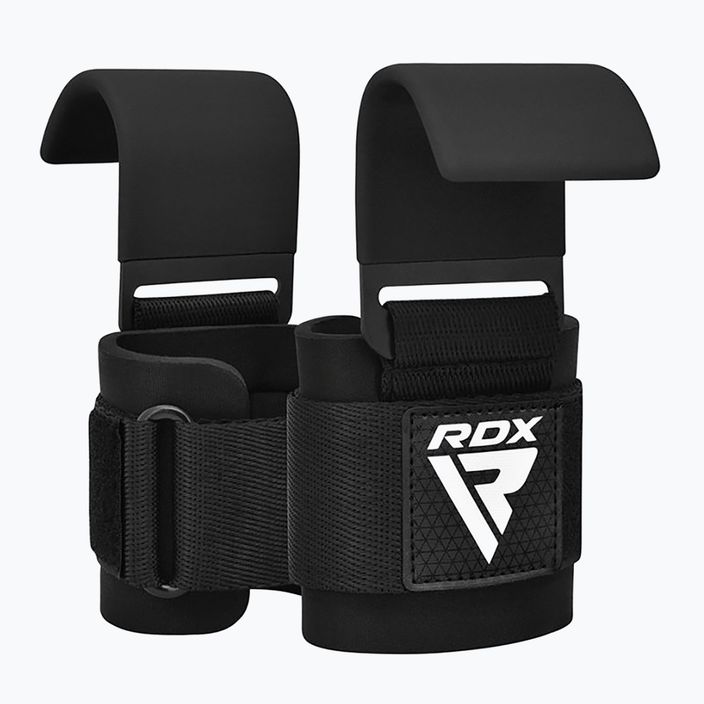 Cinghie per sollevamento pesi con ganci RDX Gym Hook Plus nero