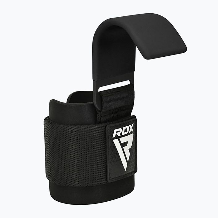 Cinghie per sollevamento pesi con ganci RDX Gym Hook Plus nero 2