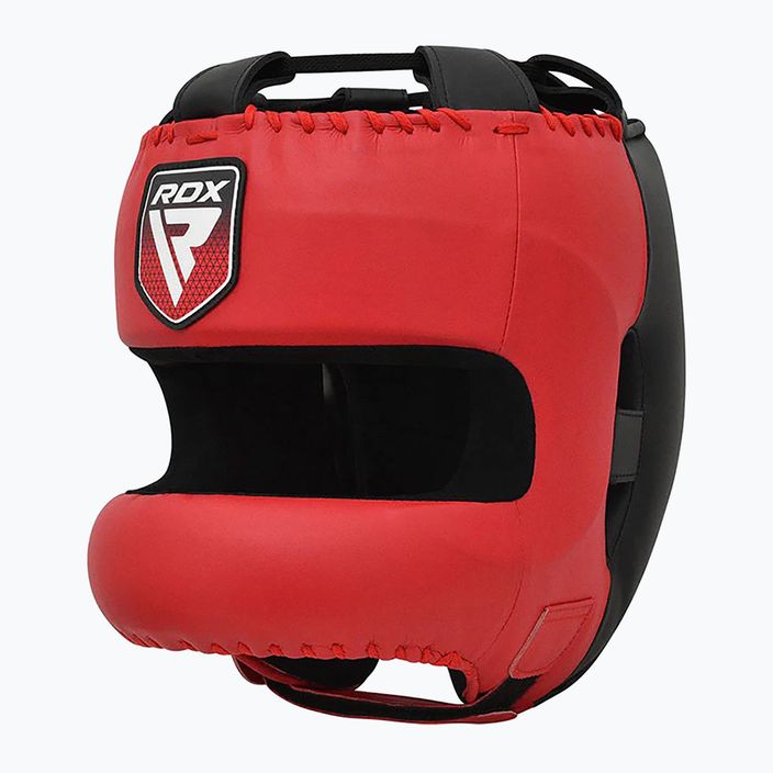 RDX Apex Casco da boxe con protezione per il naso Bar rosso