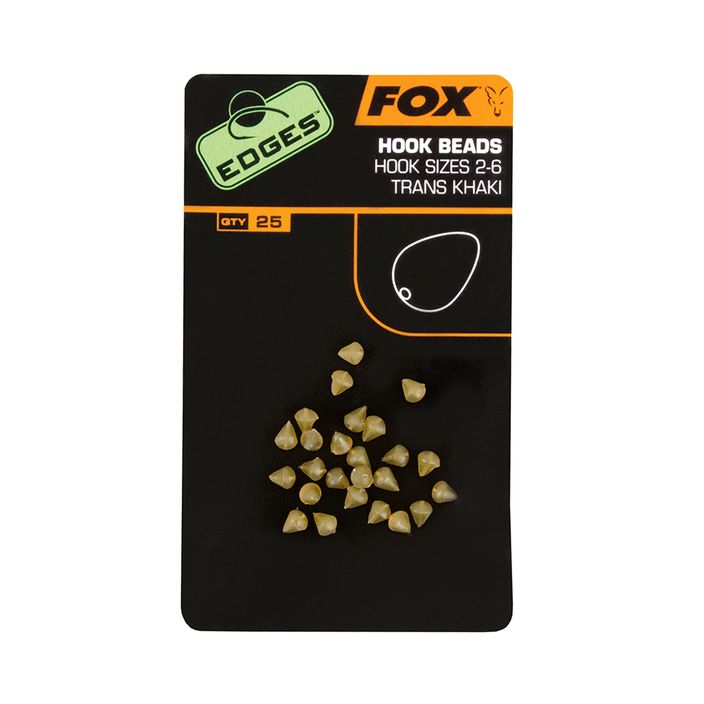 Fox International Edges Hook Bead stopper per carpe 25 pezzi trans kaki 2