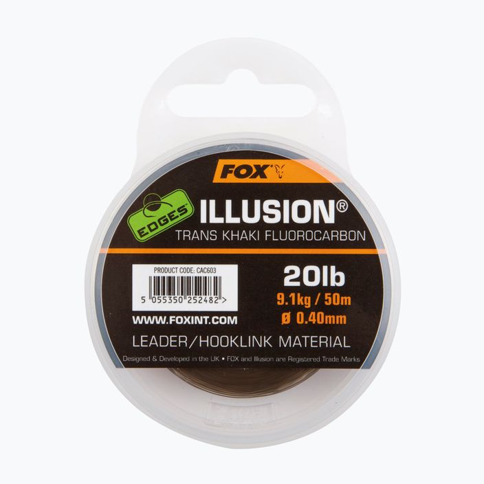 Linea Flurocarbon Fox International Edges Illusion Flurocarbon Leader trans kaki