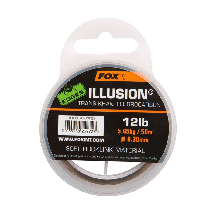 Lenza in fluorocarbonio Fox International Edges Illusion Soft Hooklink trans khaki 2