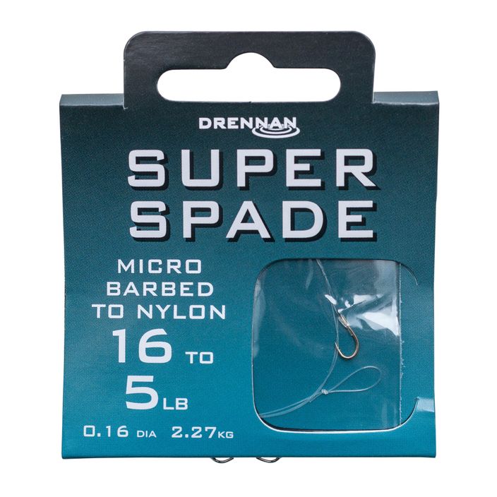 Drennan Super Spade amo senza ardiglione + lenza leader 8 pezzi chiaro HNSSPM012 2