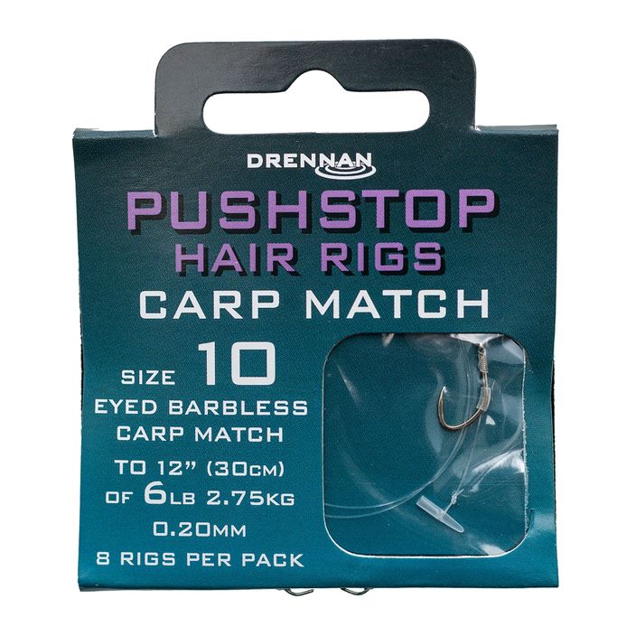 Drennan Pushstop H'Rig Carp Match method leader con stopper amo senza ardiglione + lenza 8 pezzi trasparente HNQCMA014 2