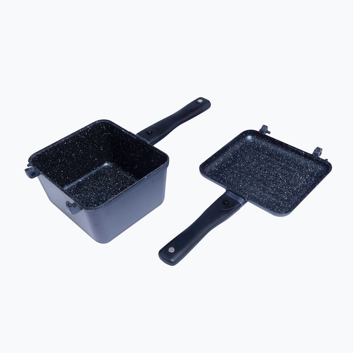 RidgeMonkey Connect Deep Pan and Griddle Granite Edition Casseruola con padella nera RM778 Set di prodotti 5